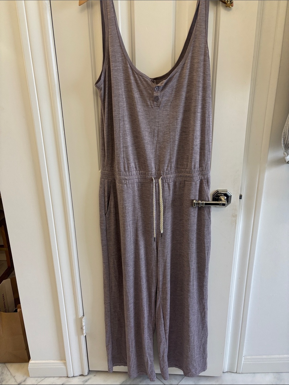 Vuori Sleeveless Dusty Lavender Jumpsuit with Drawstring